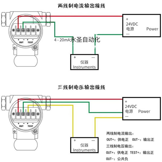 消防池用浮球液位計(jì)接線圖